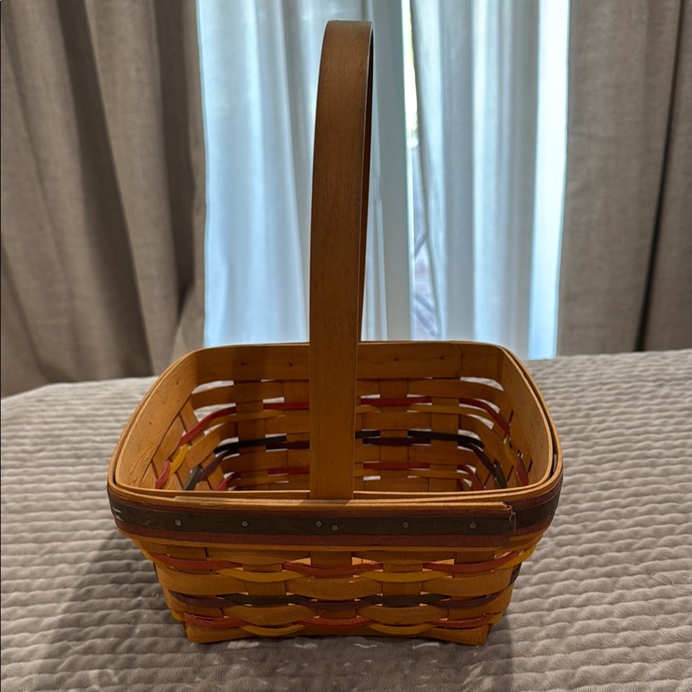 Longaberger Brown and Red Accent Baskets with Rustic Charm
